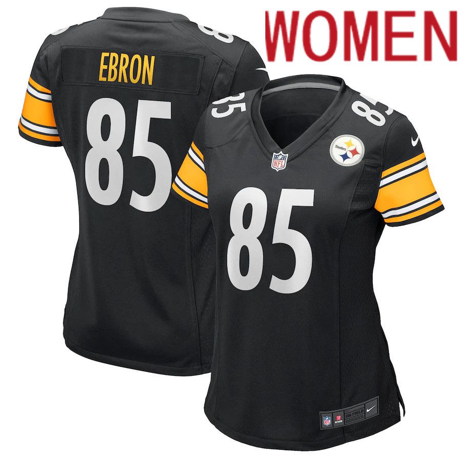 Women Pittsburgh Steelers 85 Eric Ebron Nike Black Game NFL Jersey